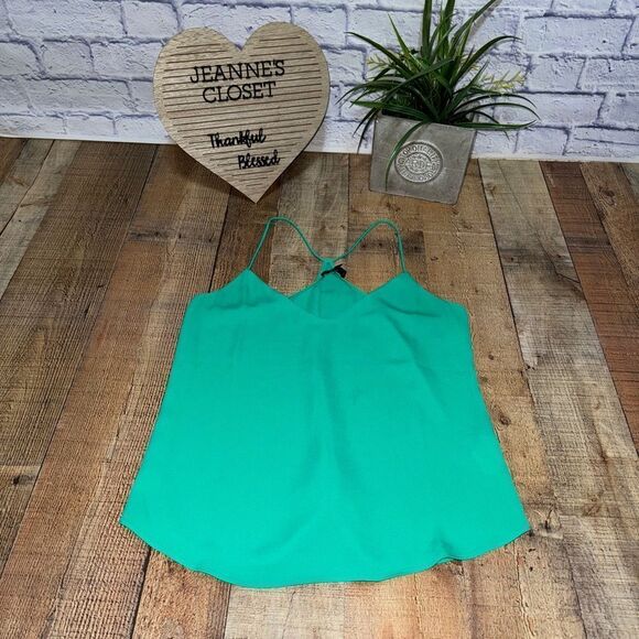 J. Crew Cami Racerback green tank top blouse size M - Picture 4 of 9